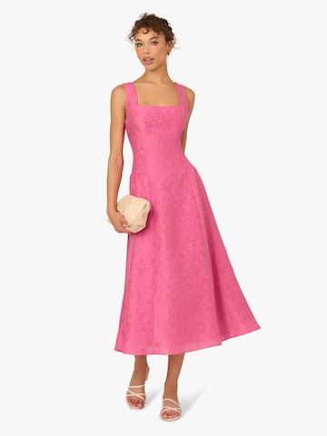 Adrianna Papell Dress 'Textured Jacquard Midi Dress' in Pink