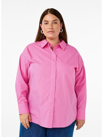Zizzi Traditional shirt in Pink: front