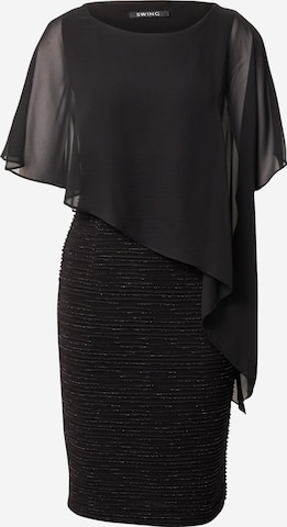 Rochie de cocktail de la SWING pe negru: față