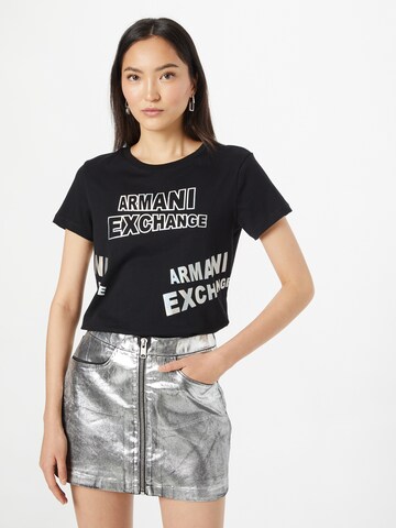 Tricou de la ARMANI EXCHANGE pe negru: față