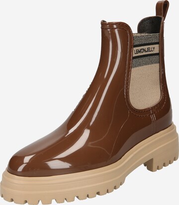 LEMON JELLY Rubber Boots 'Flow' in Brown: front