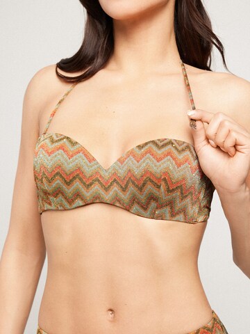 Tezenis Bandeau Bikinitop 'Luxury Chevron' in Grün