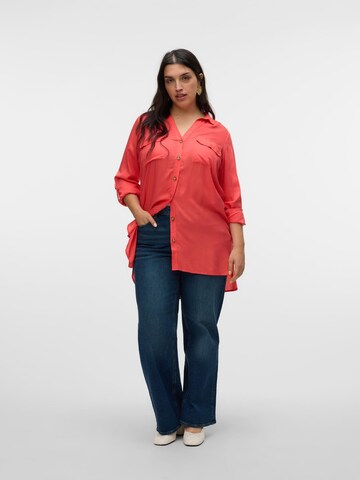 Chemisier 'VMCBumpy' Vero Moda Curve en rose : devant