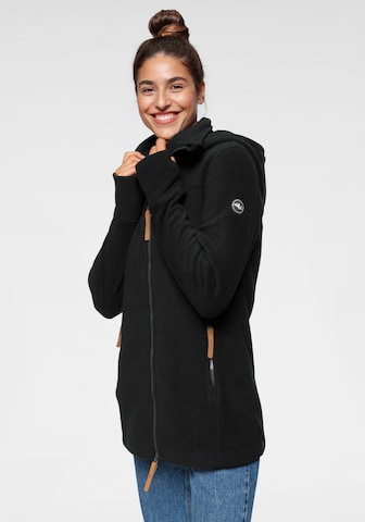 POLARINO Athletic Fleece Jacket in Black: front