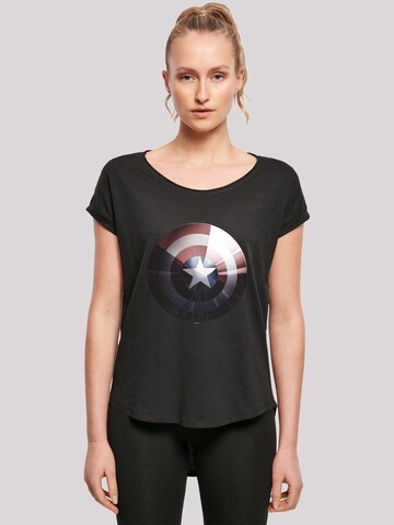 F4NT4STIC Shirt 'Marvel Captain America Shield' in Zwart: voorkant