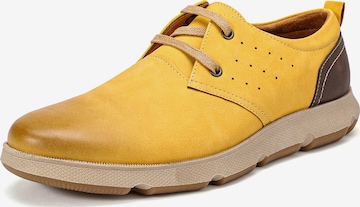 ALLTHEMEN Schnürschuh 'Flucht' in Gelb: Vorderseite