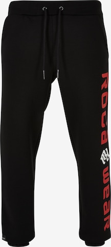 ROCAWEAR Tapered Broek in Zwart: voorkant