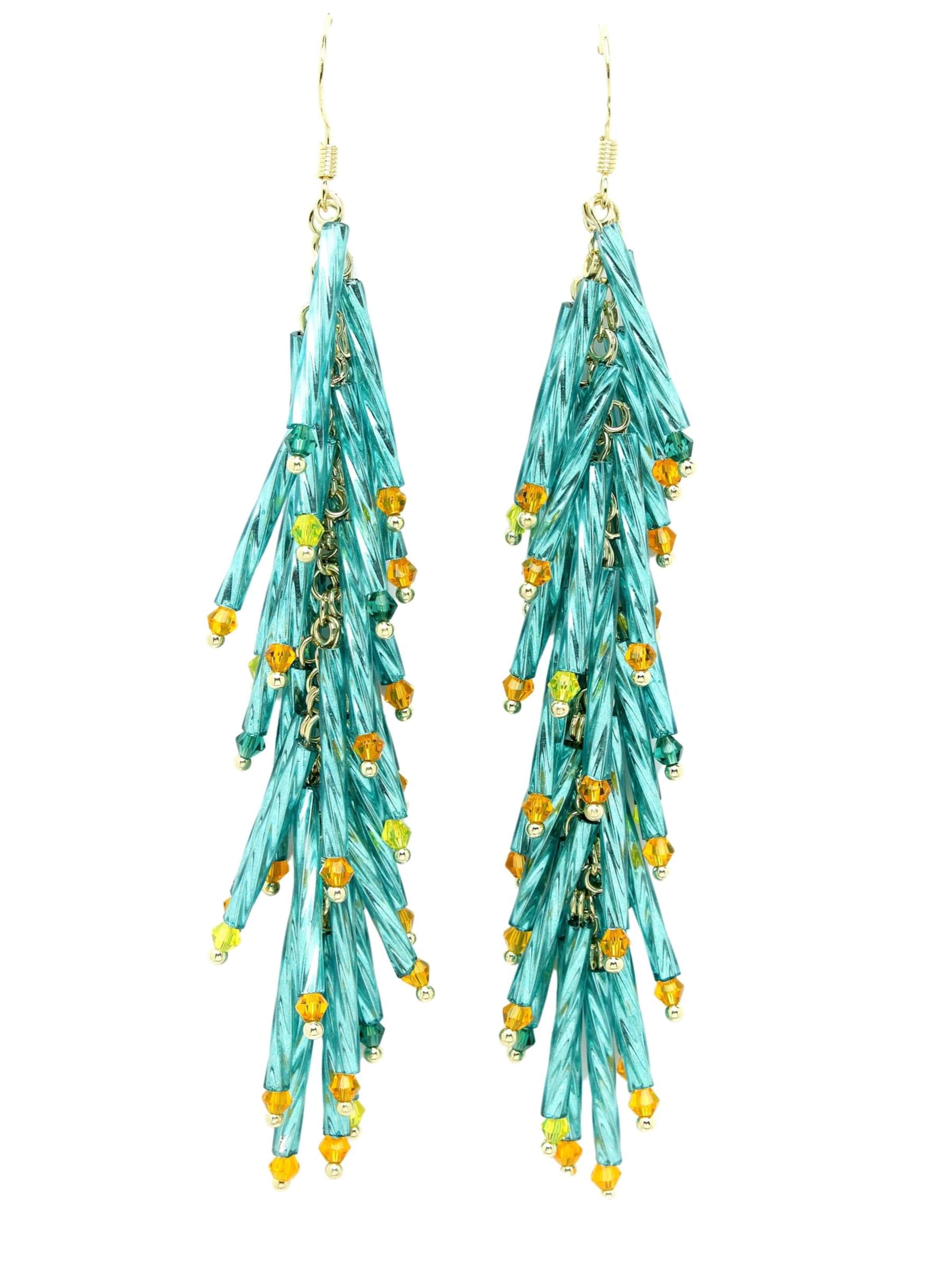 AVANT-GARDE PARIS Oorbellen 'Dominikama' in Blauw: voorkant