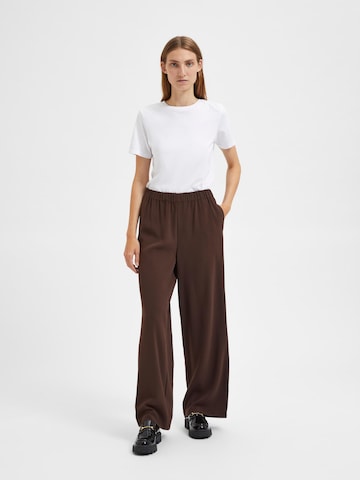 SELECTED FEMME Loose fit Trousers 'Tinni' in Brown