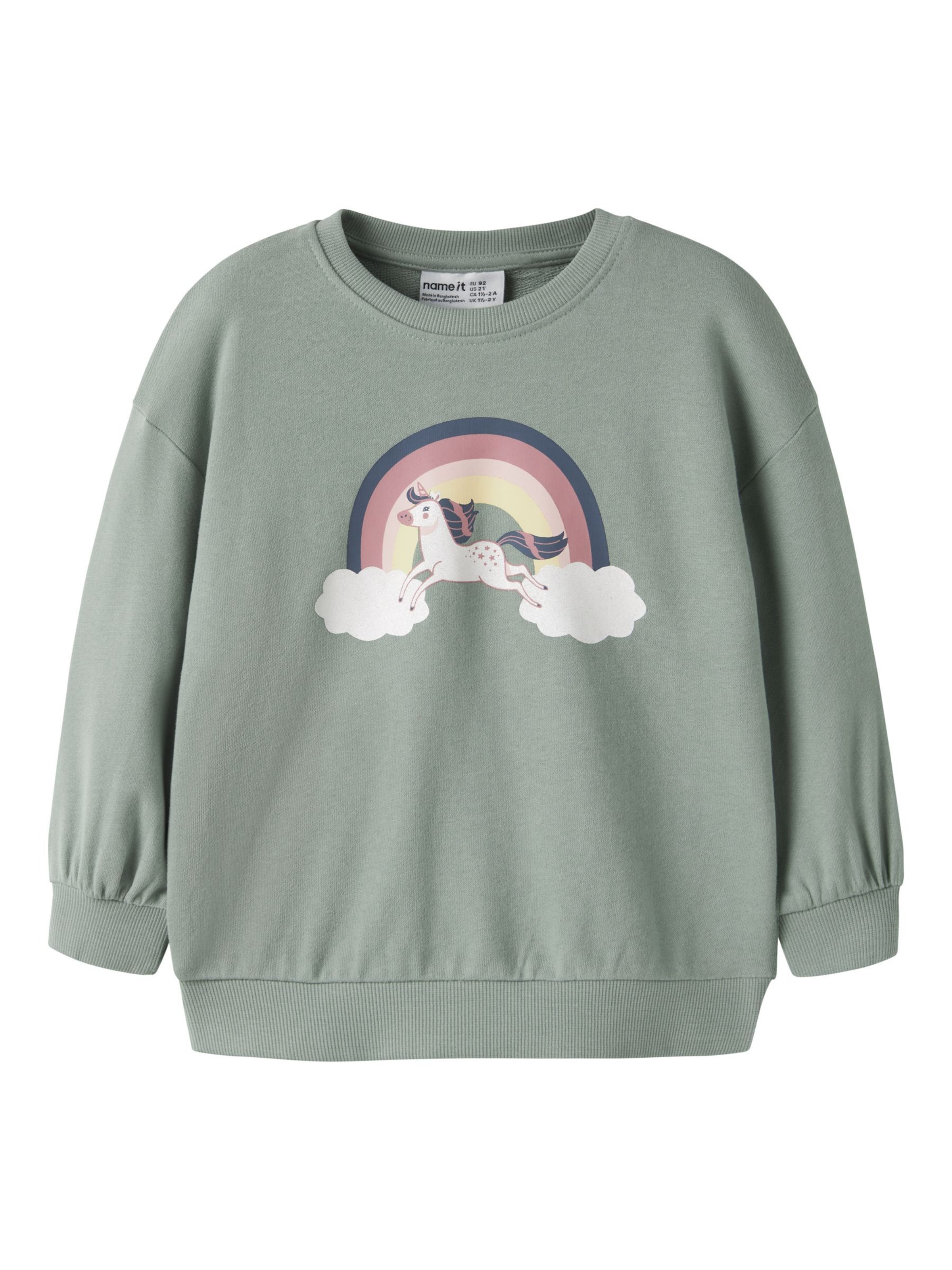 NAME IT Sweatshirt 'NMFVALONA' in Grün: Vorderseite