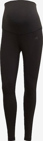 ADIDAS PERFORMANCE Skinny Workout Pants in Black: front