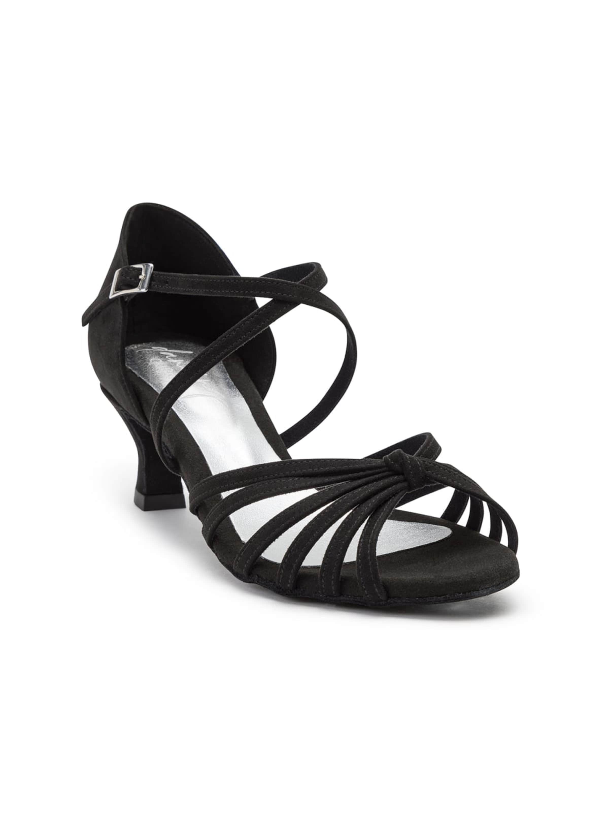 Dancing Queens Riemensandale 'Dancing Queens - Grace Radiance Tanzschuhe Wildleder - Absatz 5.0 cm flare'‌‌‌‌‌ in Schwarz: Vorderseite