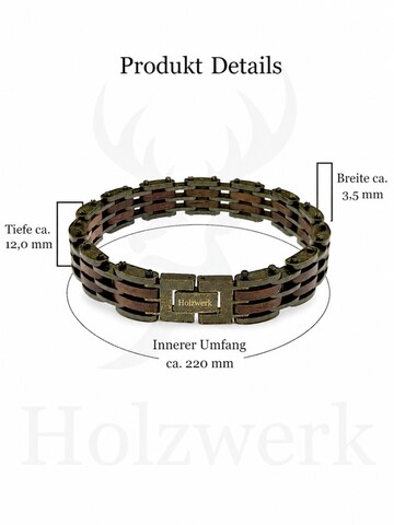 Holzwerk - Pulsera 'GOLDSEE' en marrón