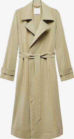 MANGO Between-Seasons Coat in Green: front