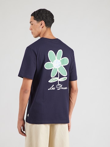 Les Deux - Camiseta 'Flower Basket' en azul: frente
