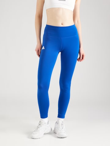 ADIDAS PERFORMANCE Skinny Workout Pants 'Adizero Essentials 1/1' in Blue: front