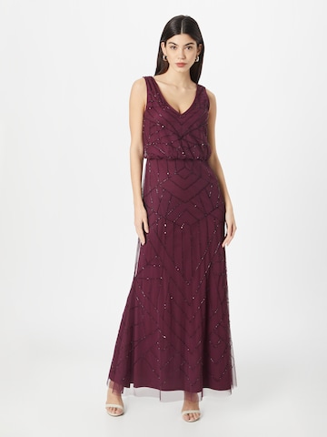 Papell Studio - Vestido de festa em roxo: frente