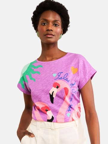 love & roses Shirt in Lila: voorkant