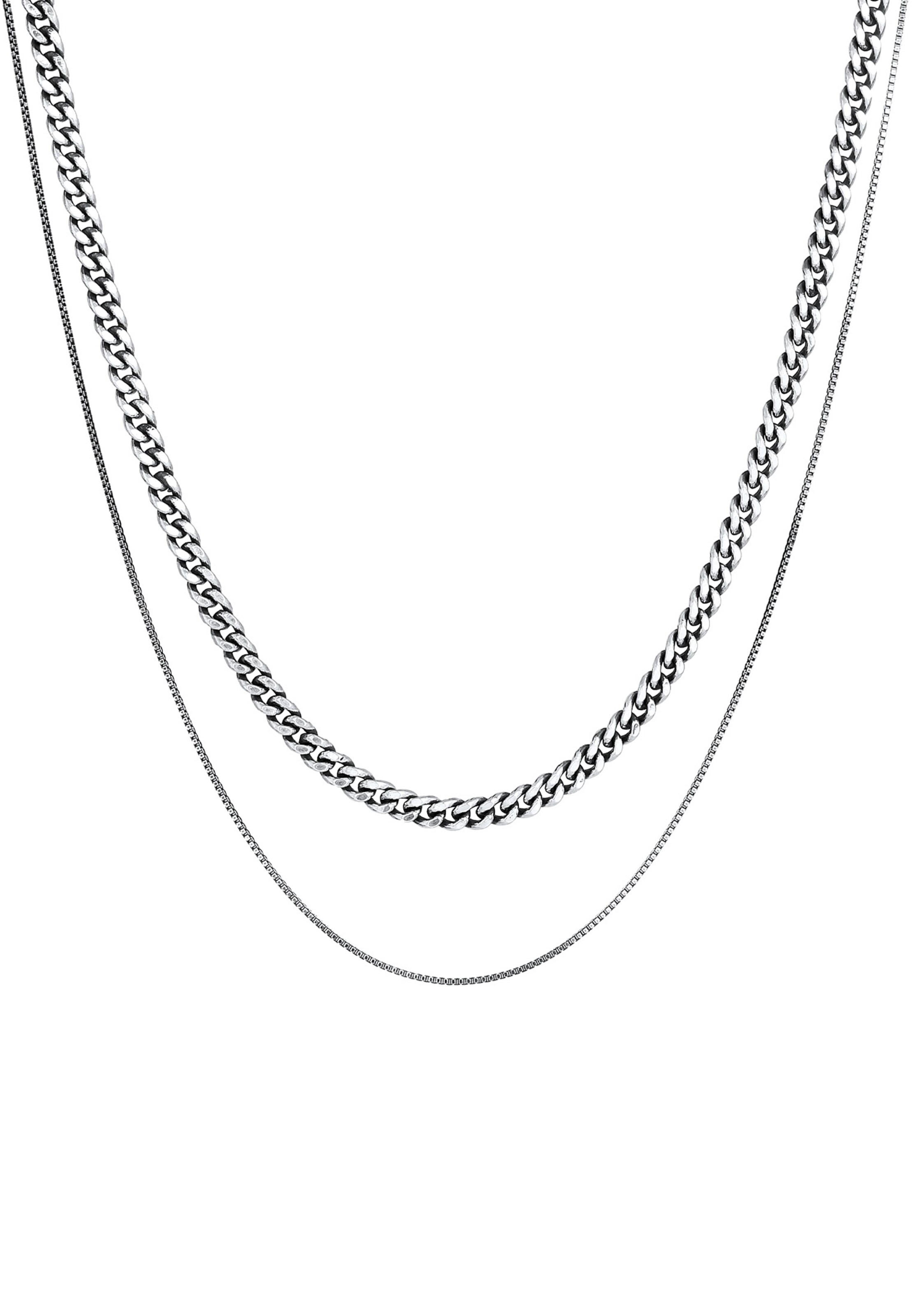 KUZZOI Halskette Basic Kette in Silber