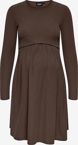 Only Maternity Jurk 'OLMMALAYA' in Bruin: voorkant