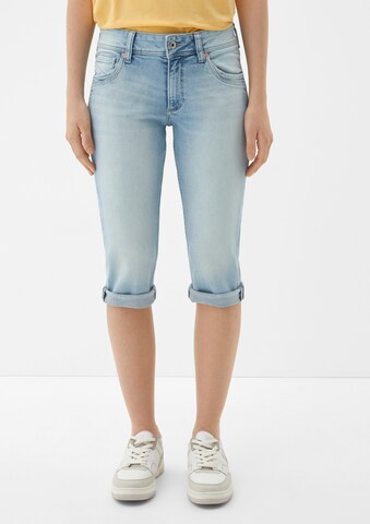 Slimfit Jeans de la QS pe albastru: față