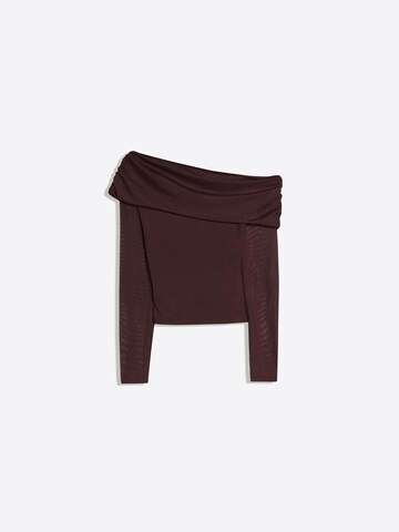 Bershka Tričko – hnědá