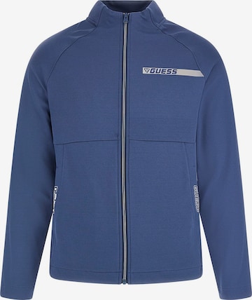 GUESS Zip-Up Hoodie in Blue: front