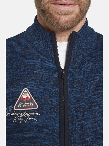 Jan Vanderstorm Strickjacke Mit Mütze ' Apke ' in Blau