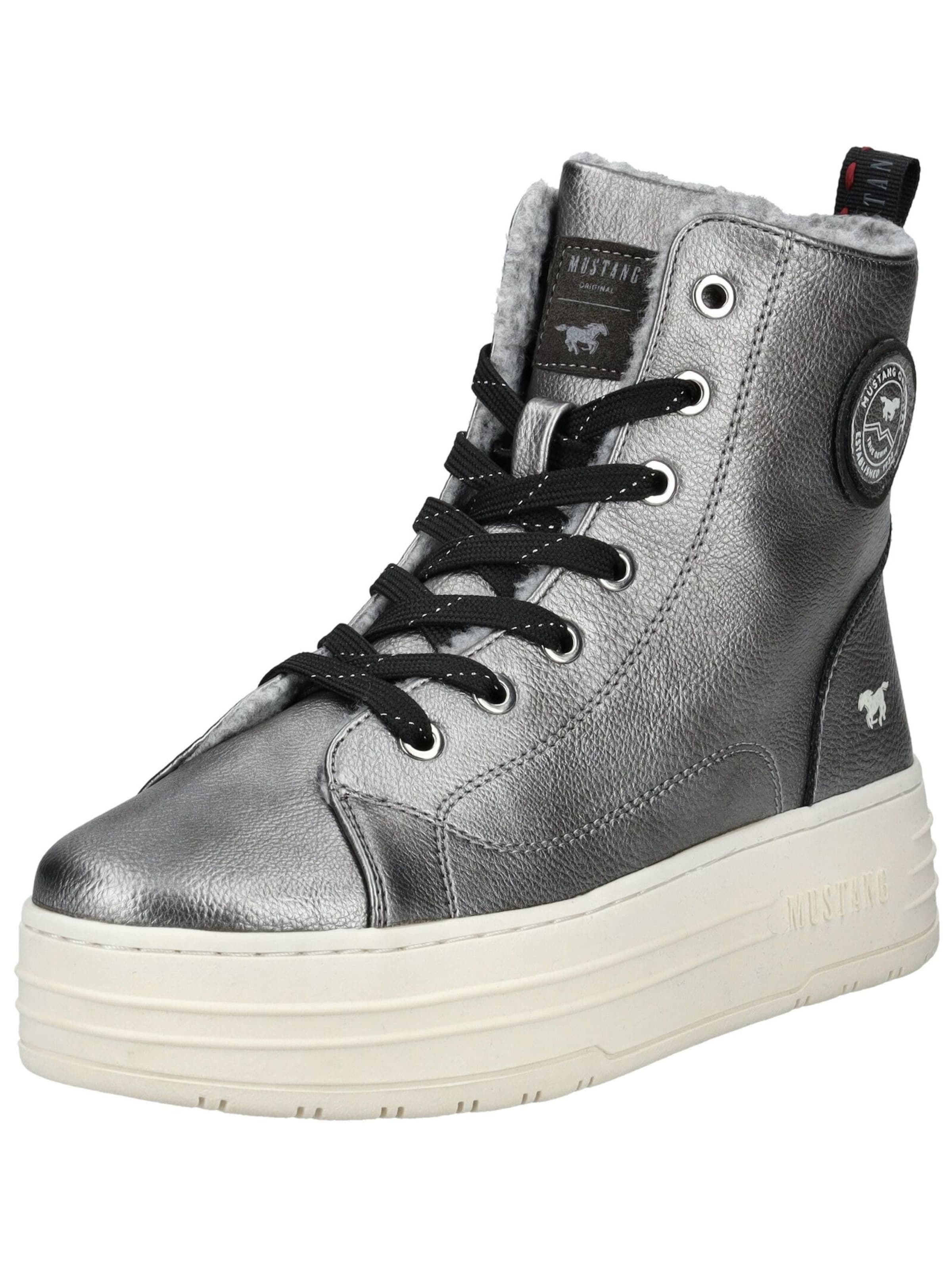 Sneaker alta di MUSTANG in argento: frontale