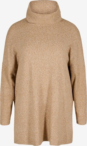 Zizzi Sweater in Brown: front