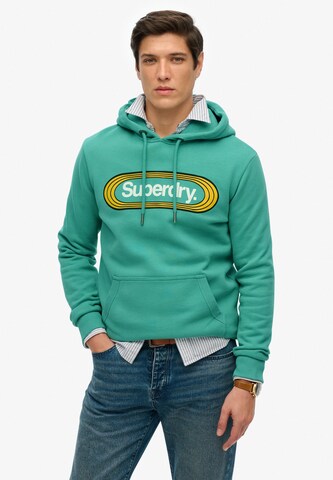 Sweat-shirt 'Vintage Trade Tab' Superdry en vert : devant