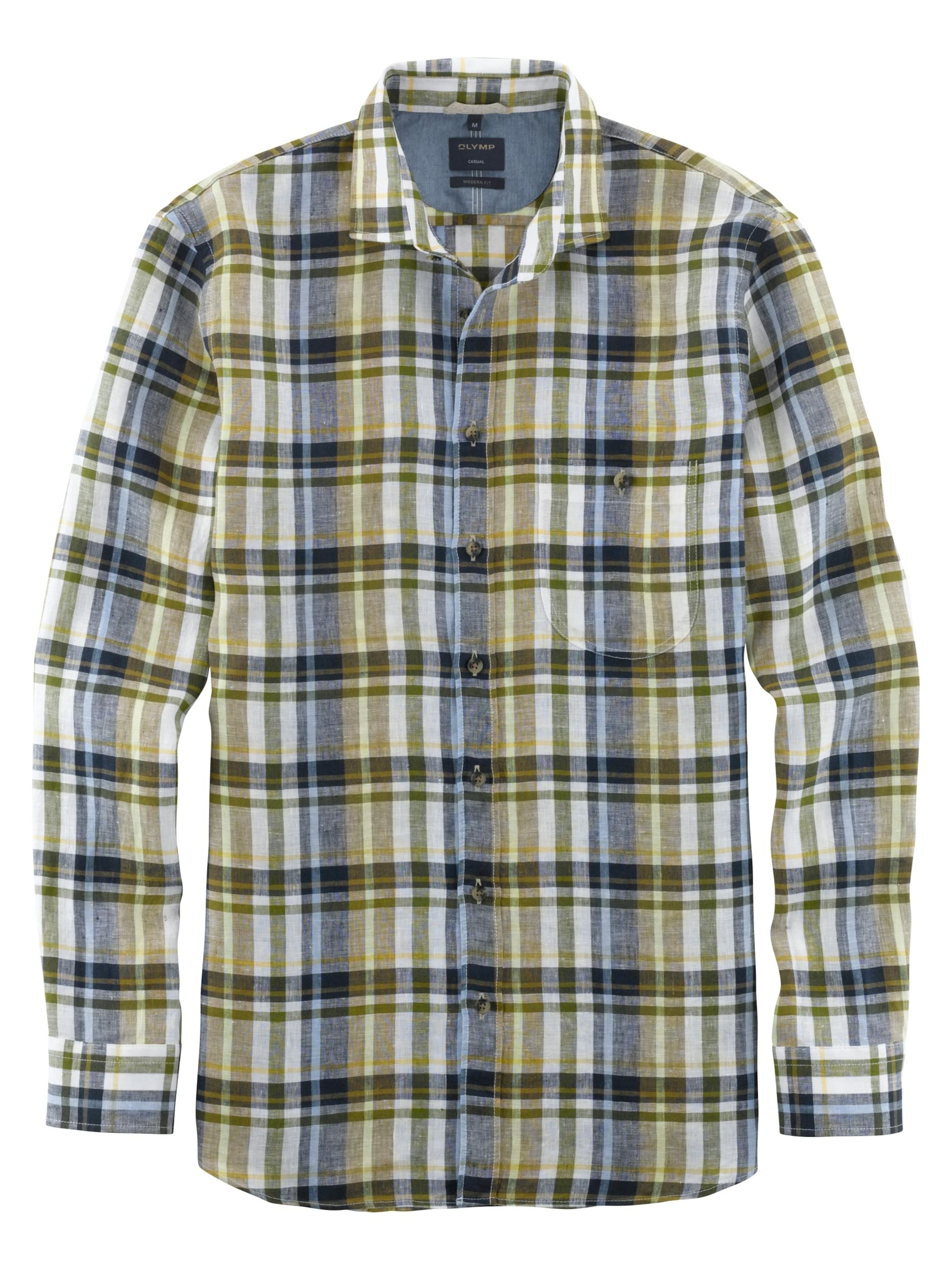 OLYMP Regular fit Overhemd in Groen: voorkant