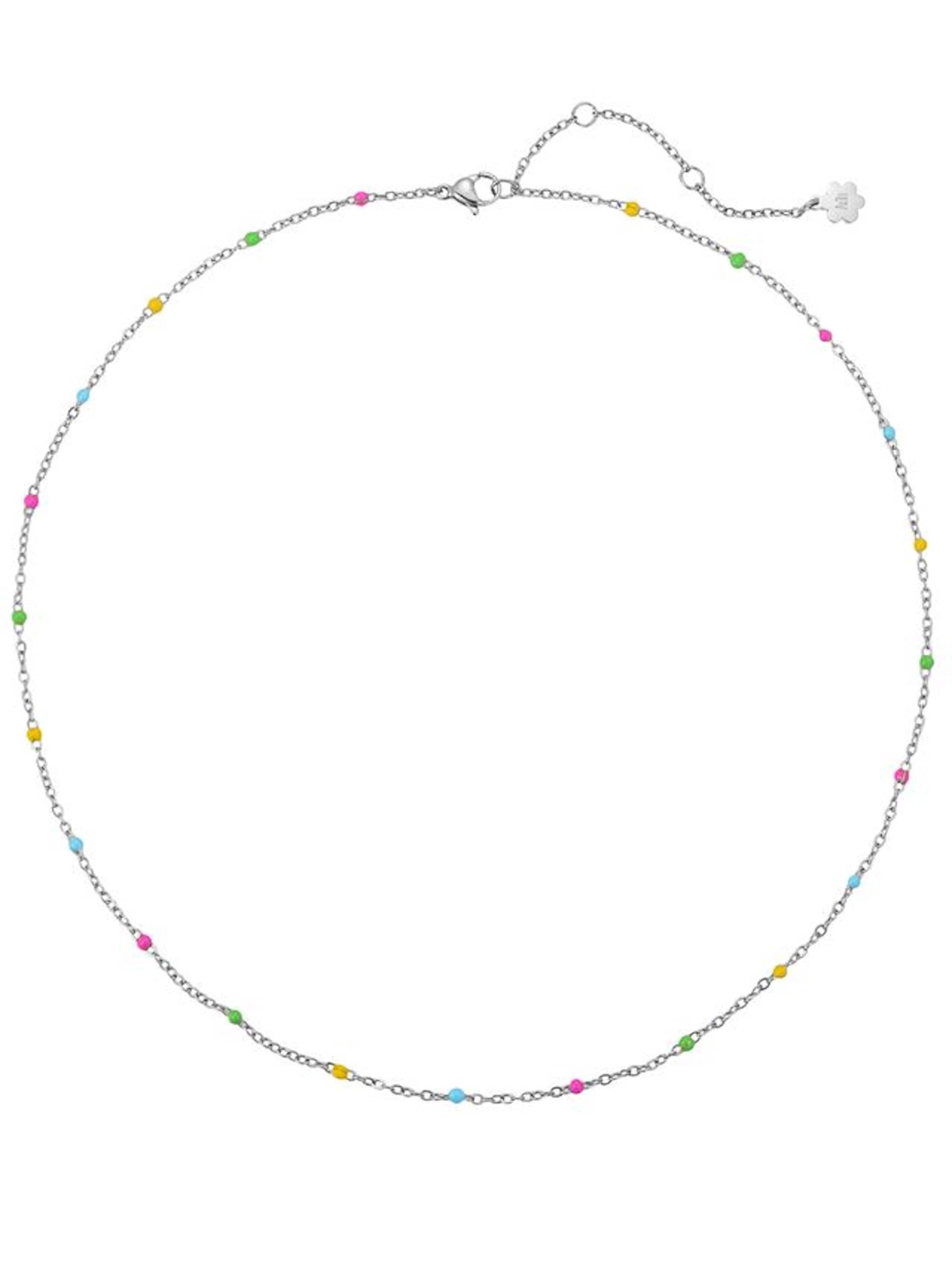 Hey Happiness Kette 'Color Line' in Silber: Vorderseite