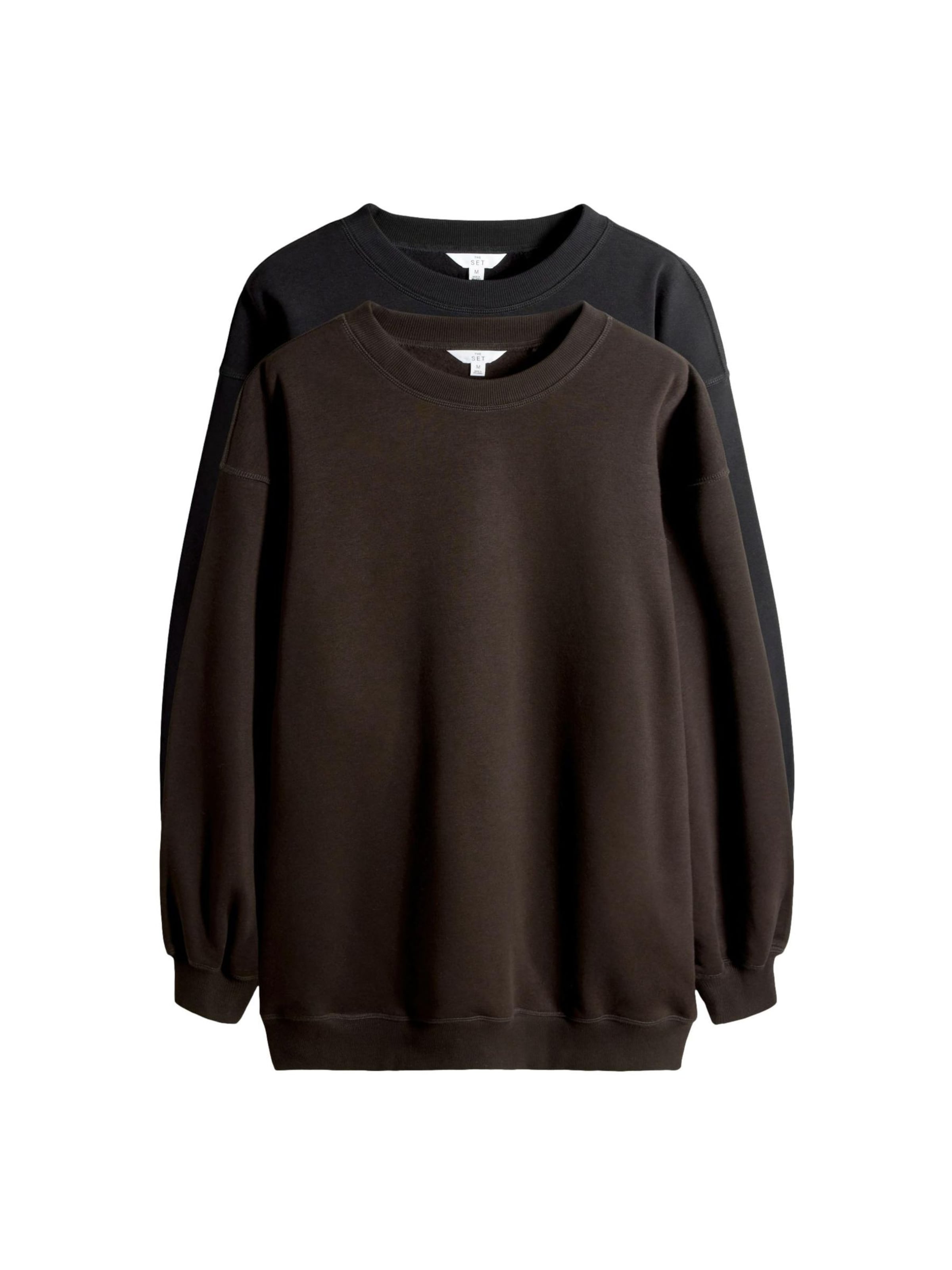 Bluză de molton de la The Set pe negru: față