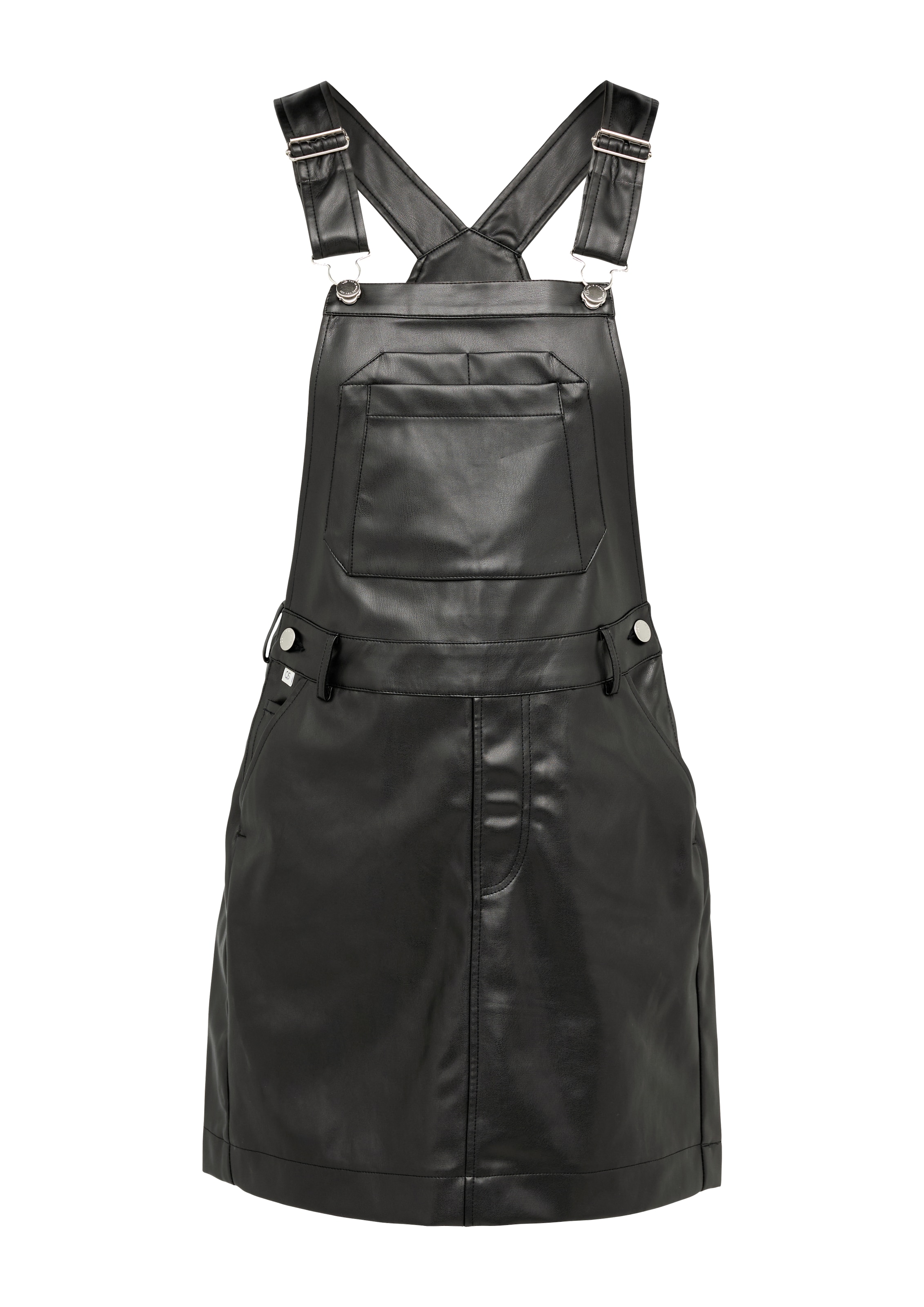 QS Latzrock in Schwarz: Vorderseite