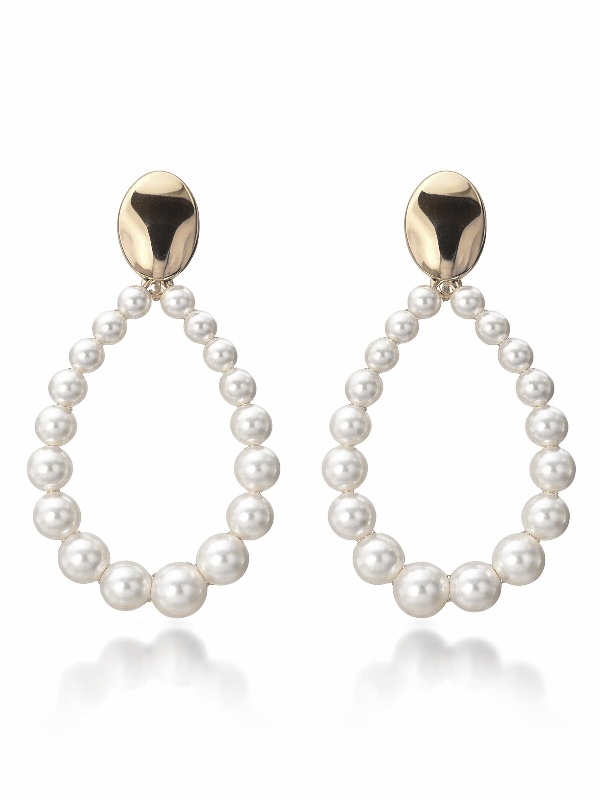 COLLEZIONE ALESSANDRO Earrings 'Ophelia' in Beige: front