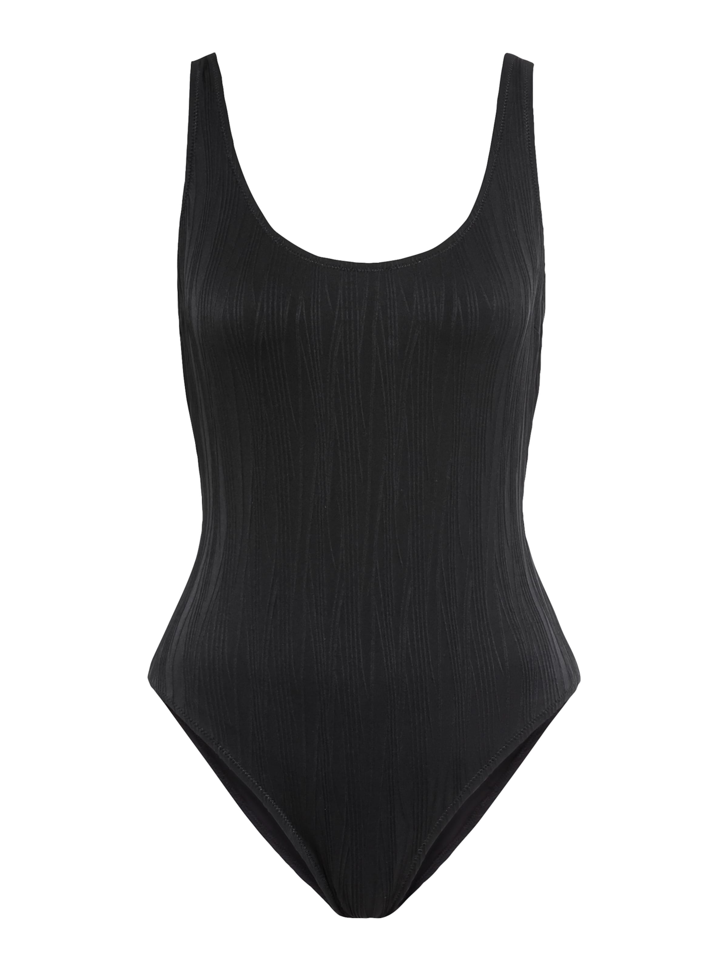 LSCN by LASCANA T-shirt сутиен Бански костюм 'Egitura' в черно: отпред