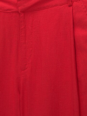 Pull&Bear Wide leg Bandplooibroek in Rood