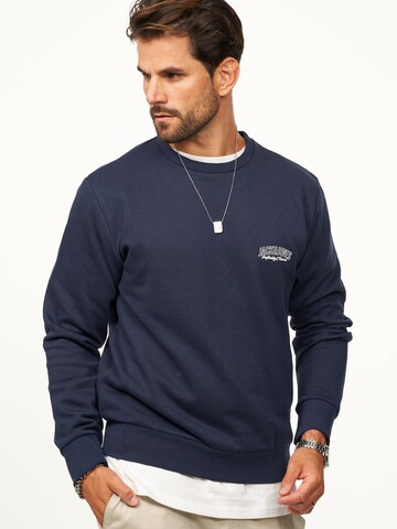 JACK JONES Sweatshirt 'JJETERNITY'‌‌‌‌‌‌‌‌ in Blau