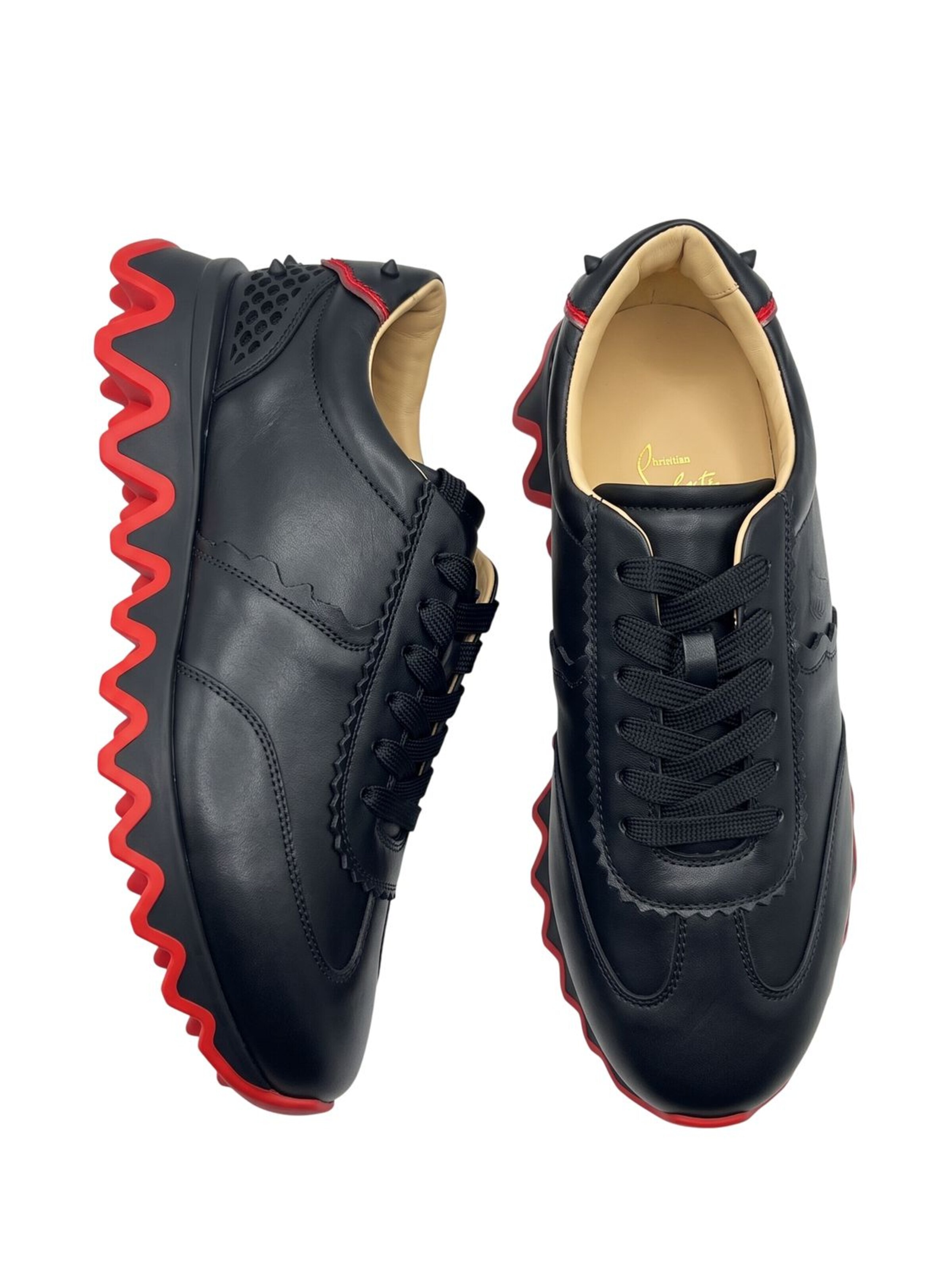 Christian Louboutin Sneakers laag 'Louboutin Sneakers Herren schwarz rot' in Zwart