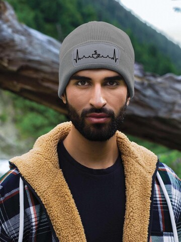 Youth Designz Beanie 'Heartbeat Kaffee' in Grey