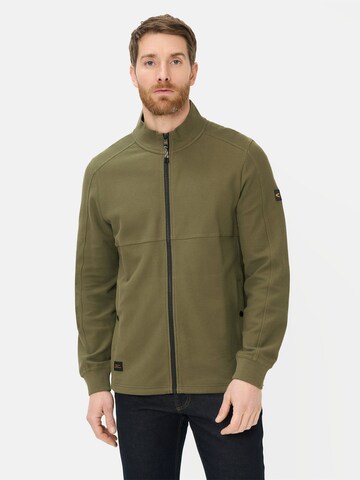 CAMEL ACTIVE Zip-Up Hoodie in Green: front