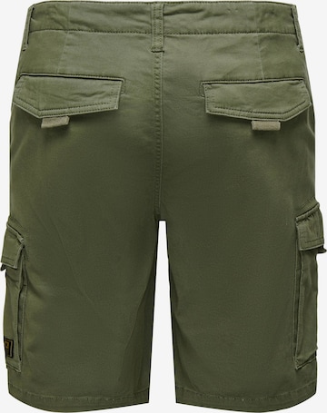 Regular Pantalon cargo 'DEAN-MIKE' Only & Sons en vert