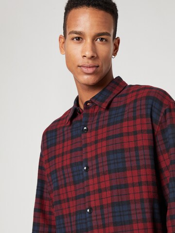 ABOUT YOU x Kevin Trapp Regular fit Button Up Shirt 'Ruben' in Red