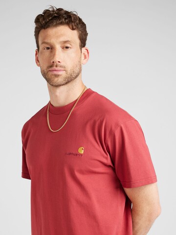 Carhartt WIP T-Shirt 'American Script' in Rot