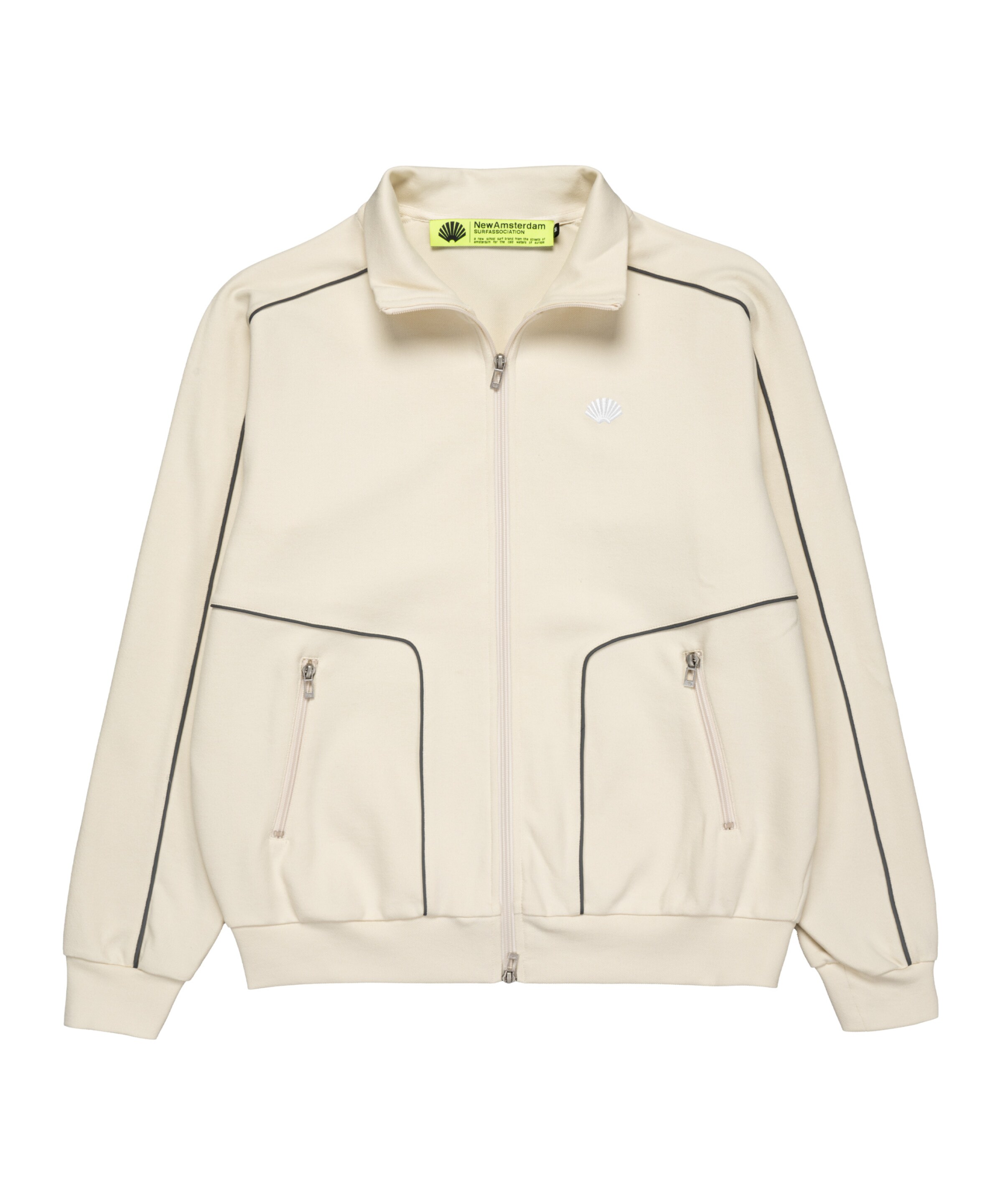 New Amsterdam Surf Association Sweatvest in Beige: voorkant