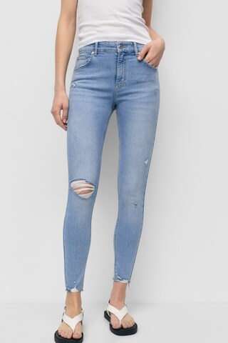 Pull&Bear Skinny Jeans i blå: framsida