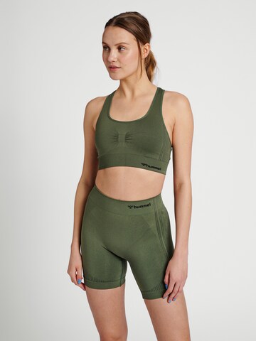 Hummel Bustier Sport bh in Groen: voorkant