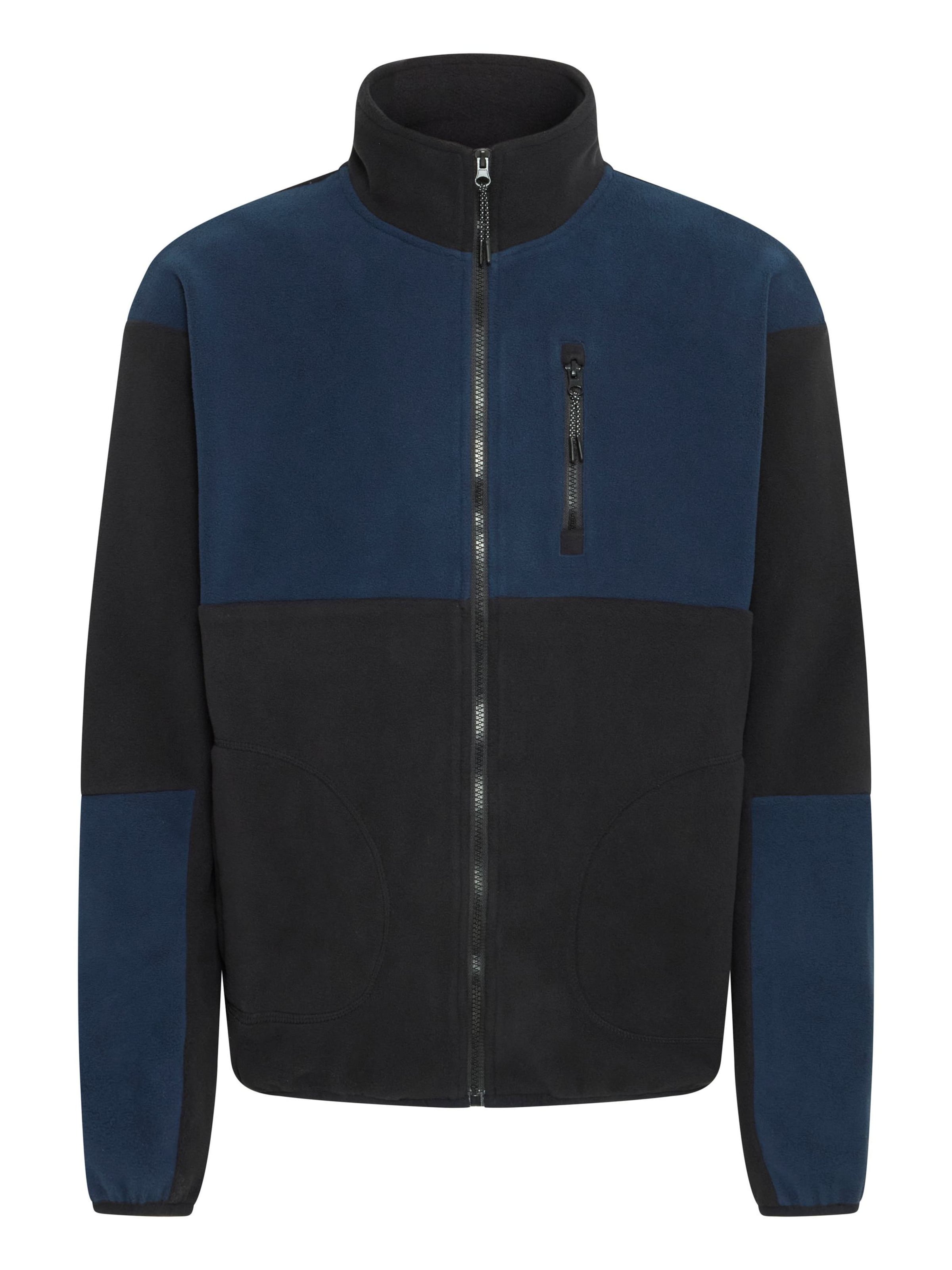 BLEND Fleecejacke ' BHBROOKS Sweatshirt zipp thru ' in Schwarz: Vorderseite