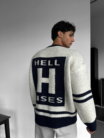 Kleidermafia Sweater 'Oversize Knit Letter Sweater - Navy Blue' in Blue